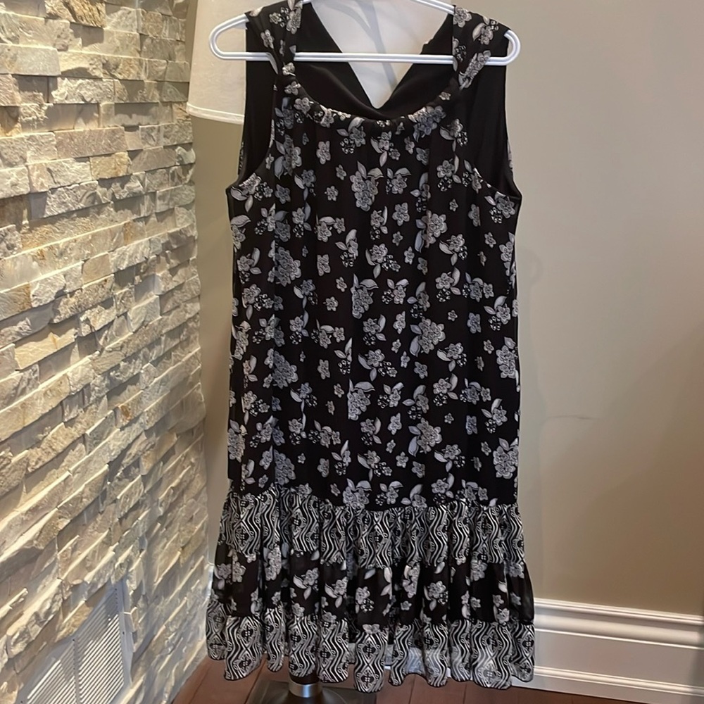 Black and white floral dress
